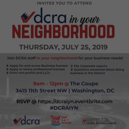 Join the DCRA staff IN YOUR NEIGHBORHOOD